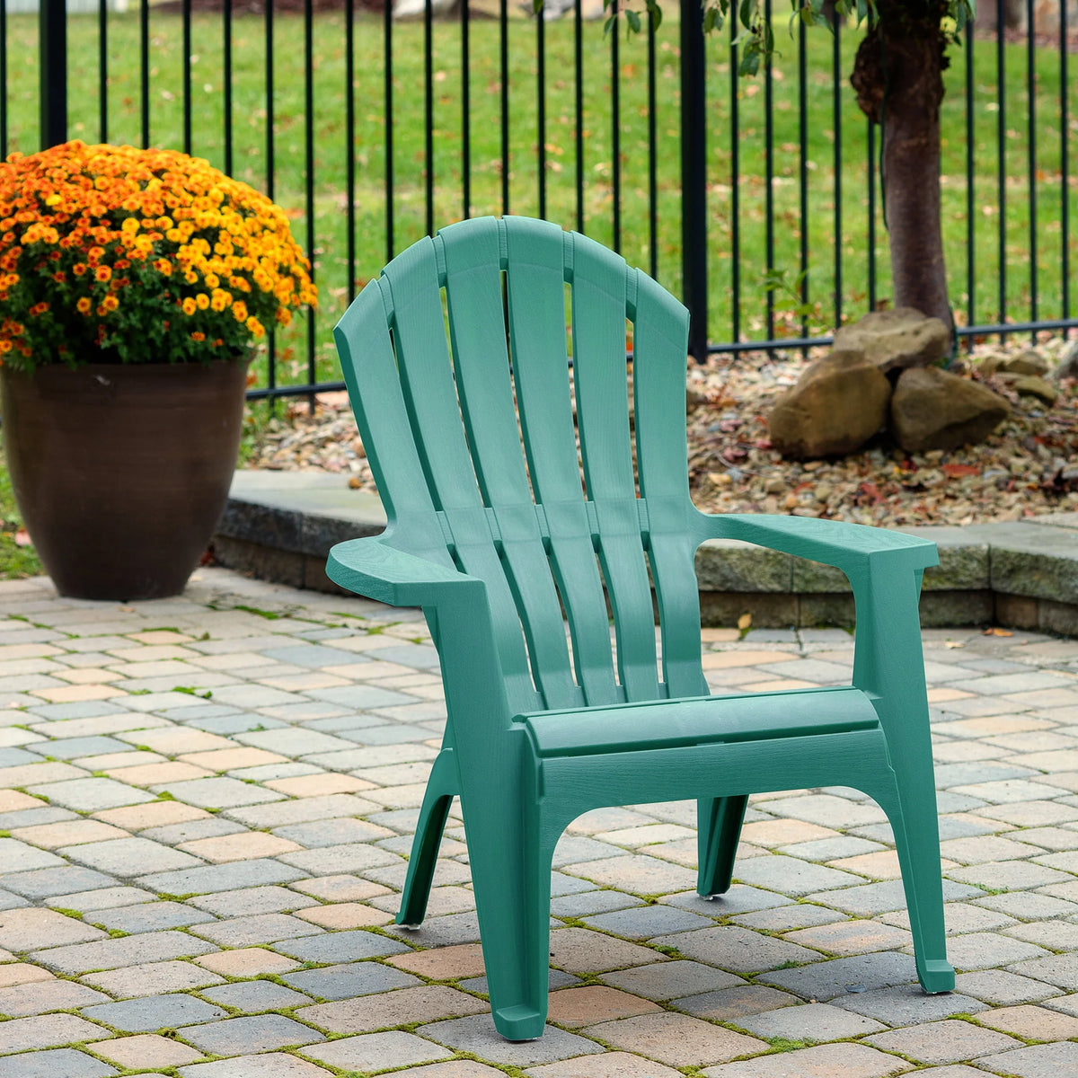 Outdoor Resin Stackable Adirondack Chair Gray F151793