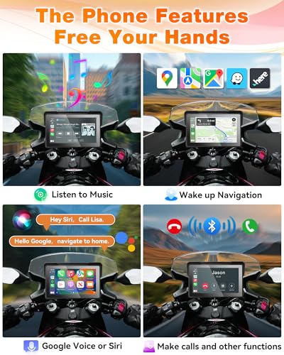7 Inch Waterproof Touchscreen Motorcycle CarPlay Screen L15310