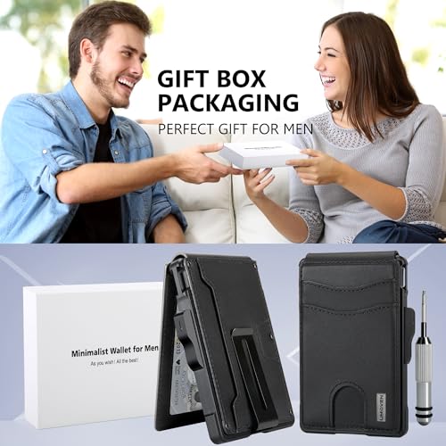 Slim Leather Bifold Wallet with Money Clip M98274