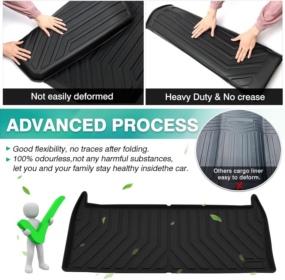 Cargo Liner for 2022 Kia Carnival Behind The 3rd Row Trunk Liner All Weather Rear Cargo Trunk Floor Mat Pack of 2 H166723