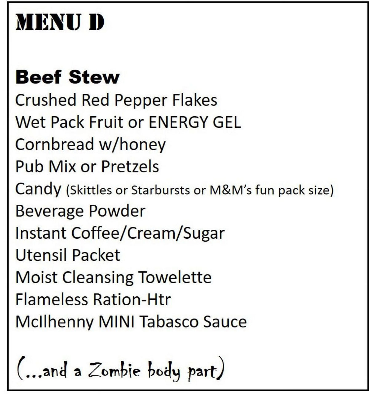 Beef Stew MRE (Ready to Eat) M700594