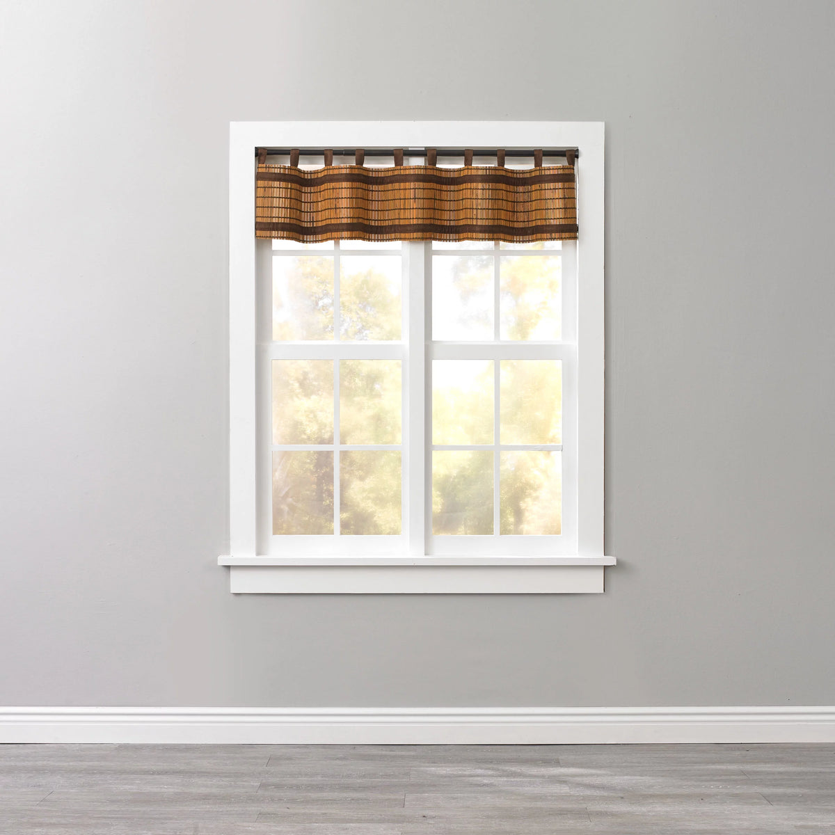 Honey Oak Brown Tab-Top Valance Z1265