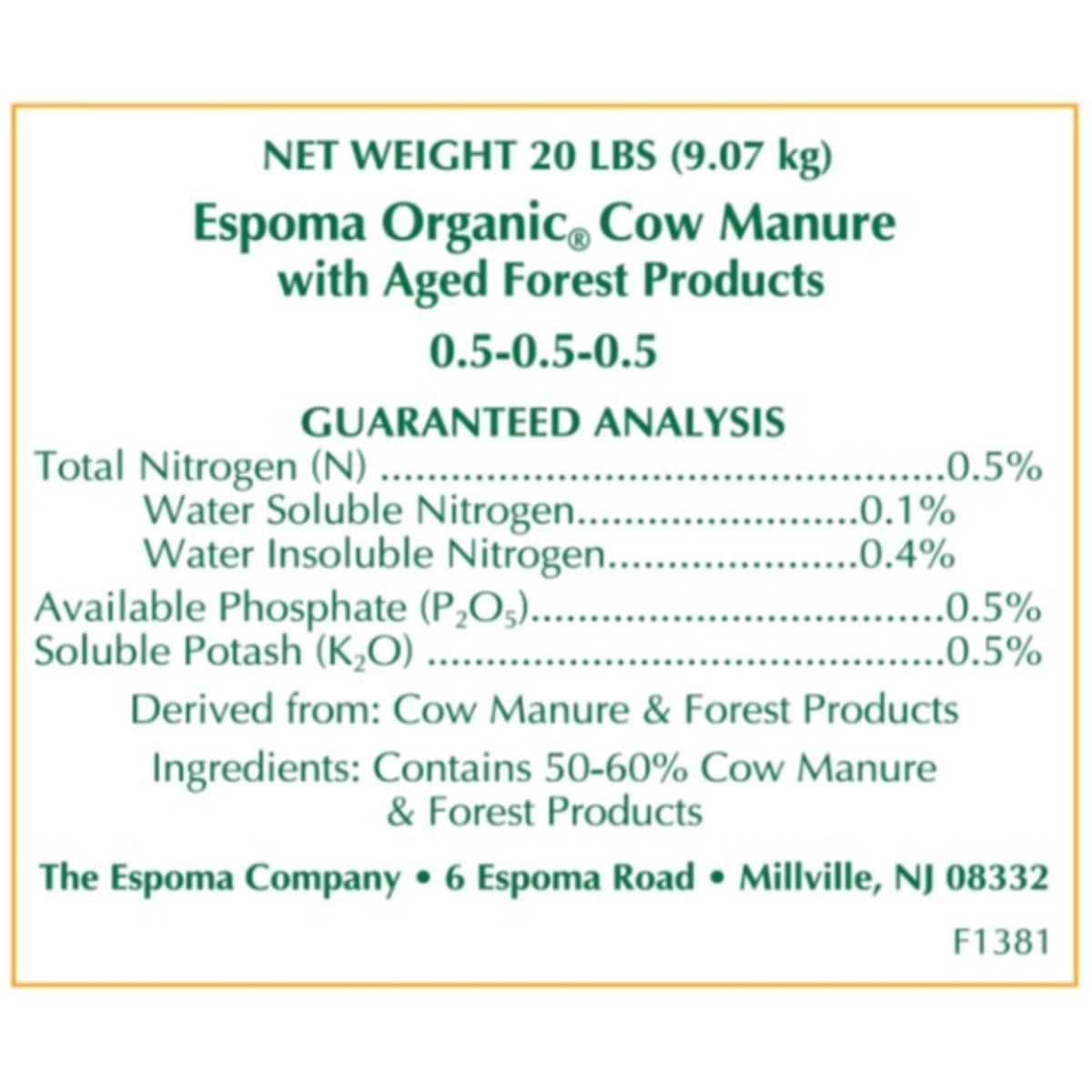 Organic Cow Manure Compost Blend, 1 CF W149378