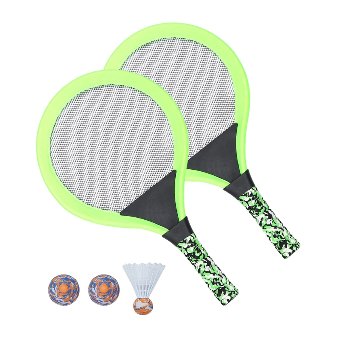 Kids Tennis Racket Beach Racquet Set with Balls (Green) O891