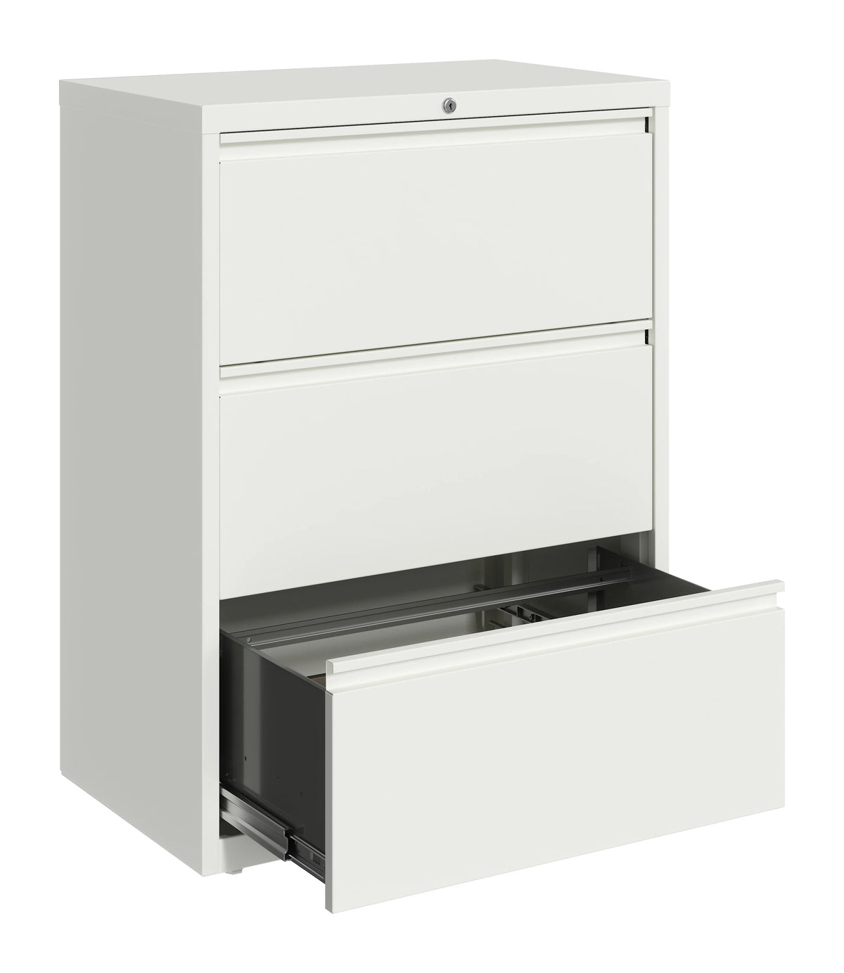 30 Inch Wide 3 Drawer Metal Lateral File Cabinet White B89506