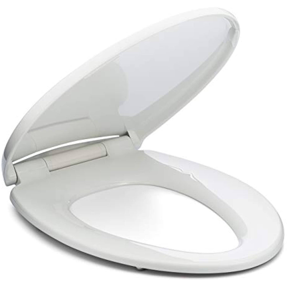 Elongated Toilet Seat with Cover, White, Slow-Close, Quick-Release X610