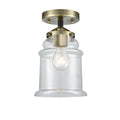 Black Antique Brass 1 Light Semi-Flush Mount J72430