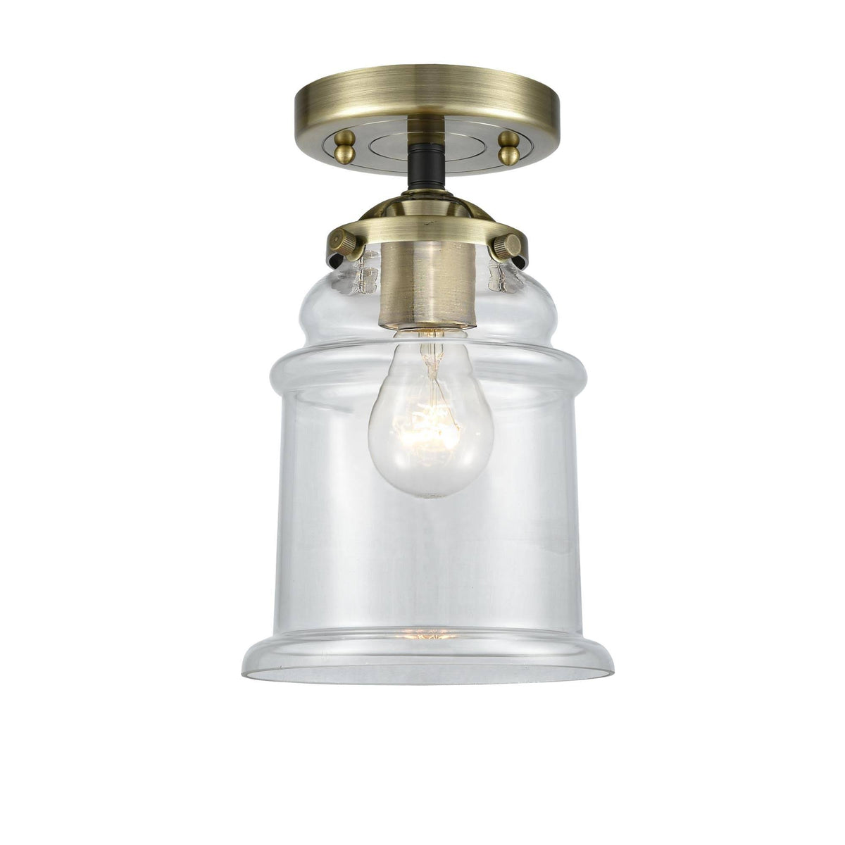 Black Antique Brass 1 Light Semi-Flush Mount J72430