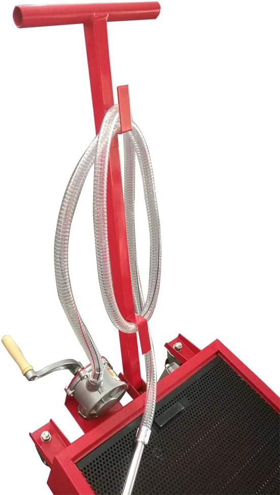 Red 20 Gallon Oil Drain Pan with Pump and 8' Hose N87485
