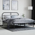 Black Metal Bed Frame with Headboard F3417