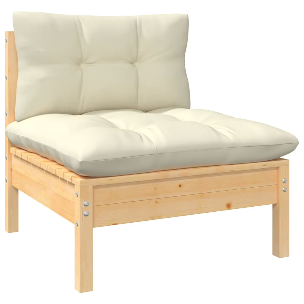 Patio Sofa with Cushions Solid Pinewood P8767