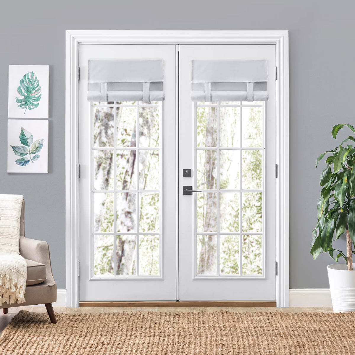 French Door Harmony Shade - 25"X70" Gray L857