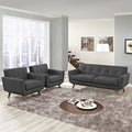 Gray Armchairs and Loveseat Set of 3 X365252