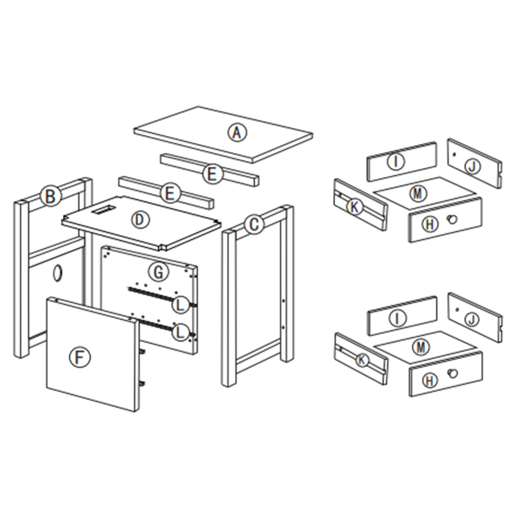 White Narrow End Table with Charging Station D13873