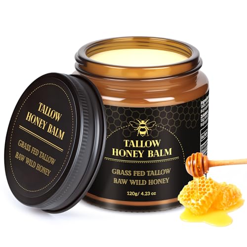 Organic Grass-Fed Beef Tallow Balm with Raw Wild Honey (120g) R927