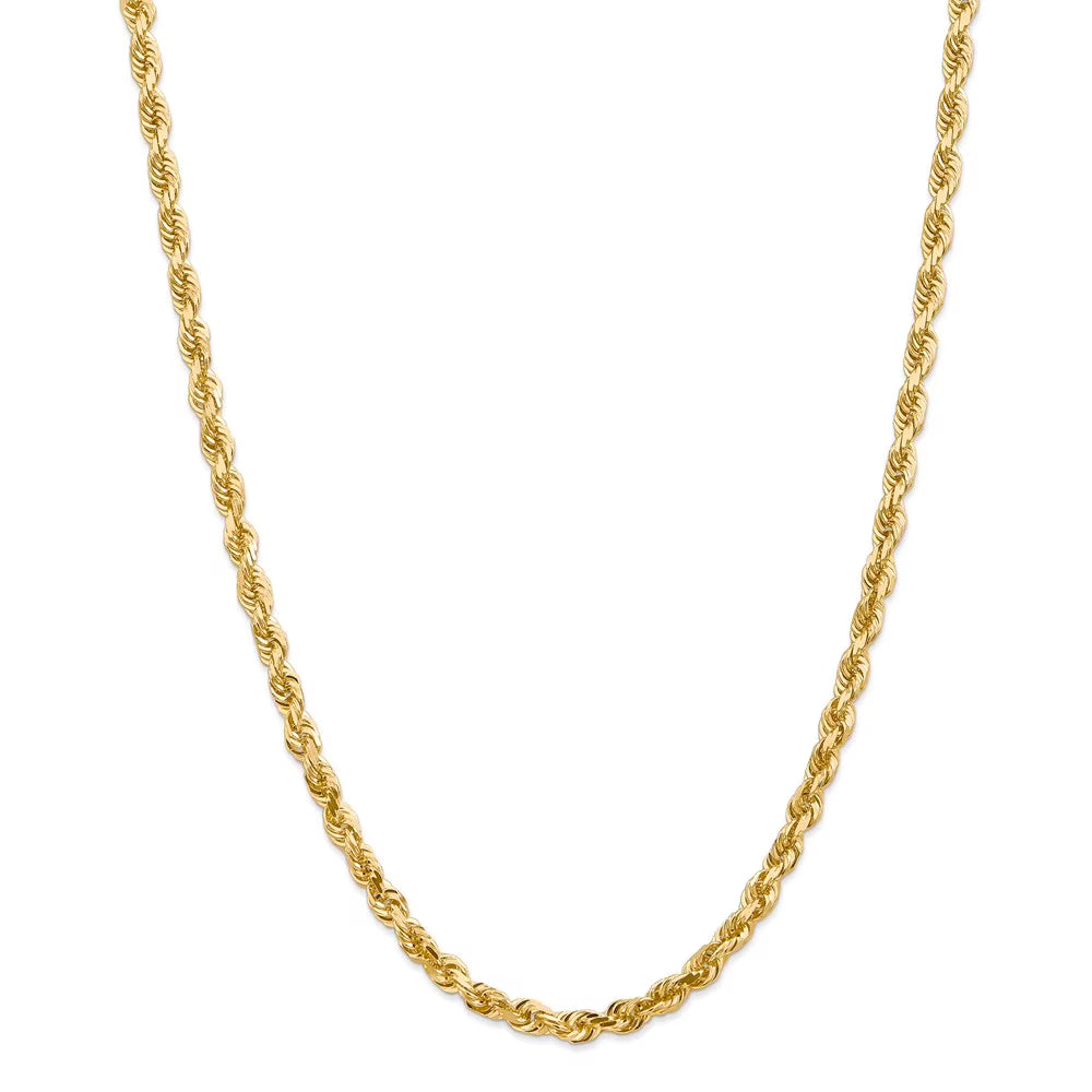 22 inch 14kt Yellow Gold Diamond Cut Rope Chain C896