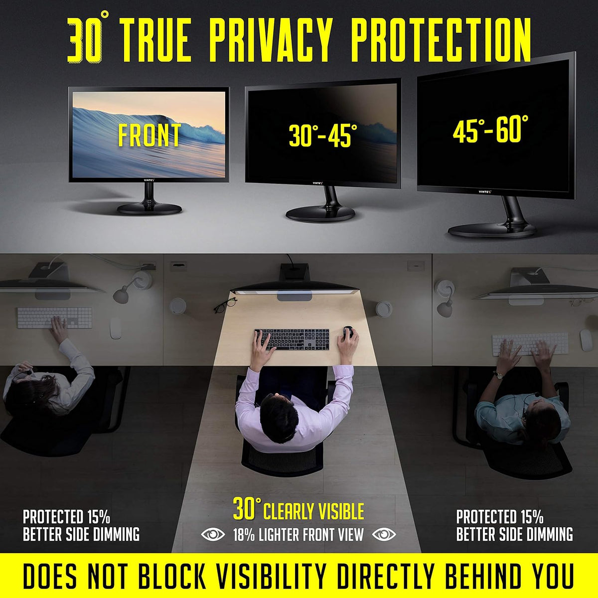 16:9 Computer Privacy Screen Filter for Monitor, Pack of 2 B67258