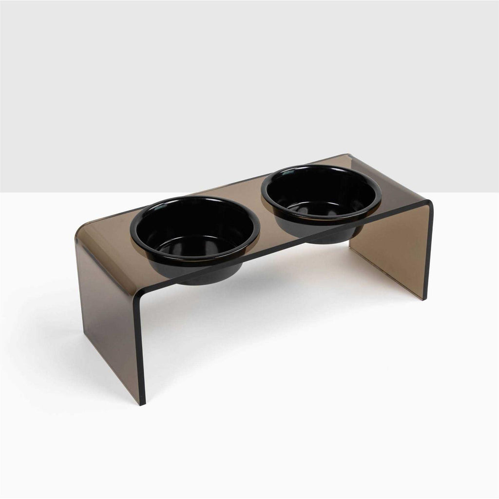 Acrylic Double Bowl Elevated Pet Feeder F126482