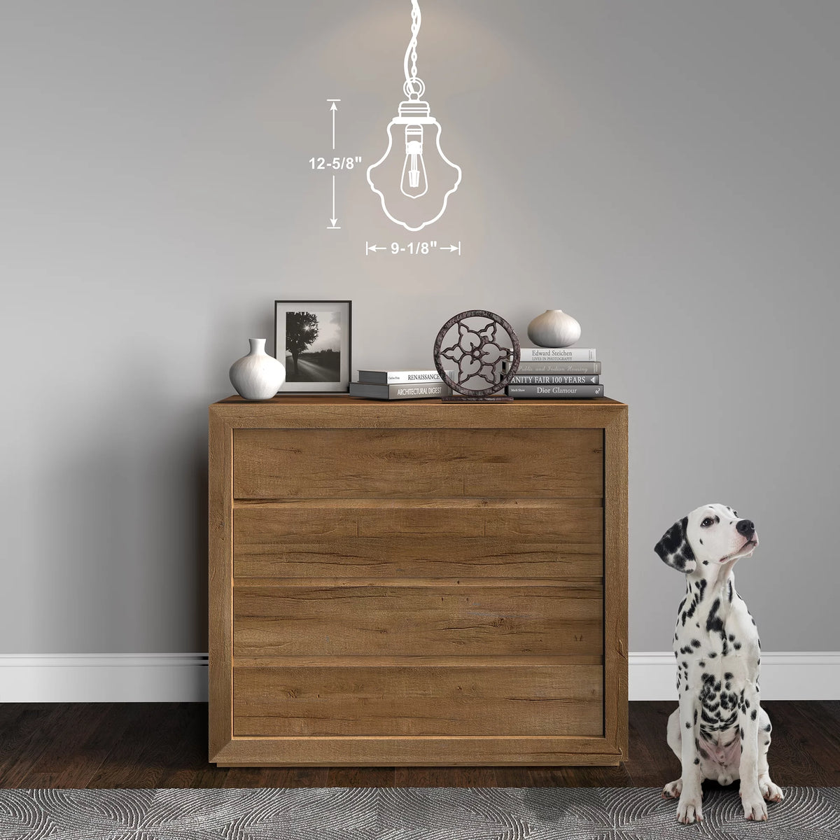 1-Light Brass Pendant with Milk White Glass Shade N6814