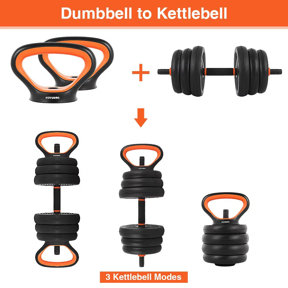 55lb Adjustable Dumbbell, Barbell, and Kettlebell Set Q4833