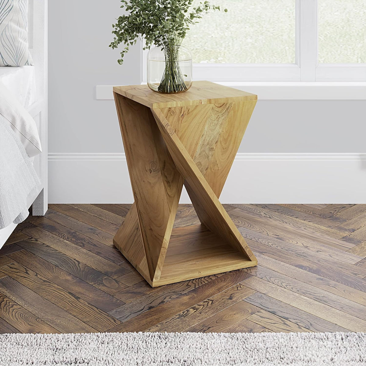 Solid Wood 24" Tall Modern Table Pre-Assembled Q357