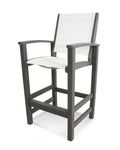 Slate Grey White Sling Bar Chair Q11505