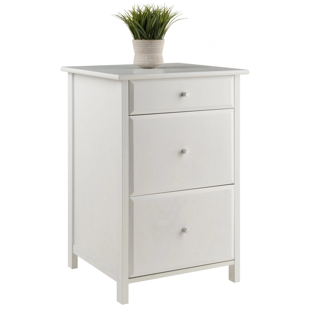 White Wood File Cabinet Z424