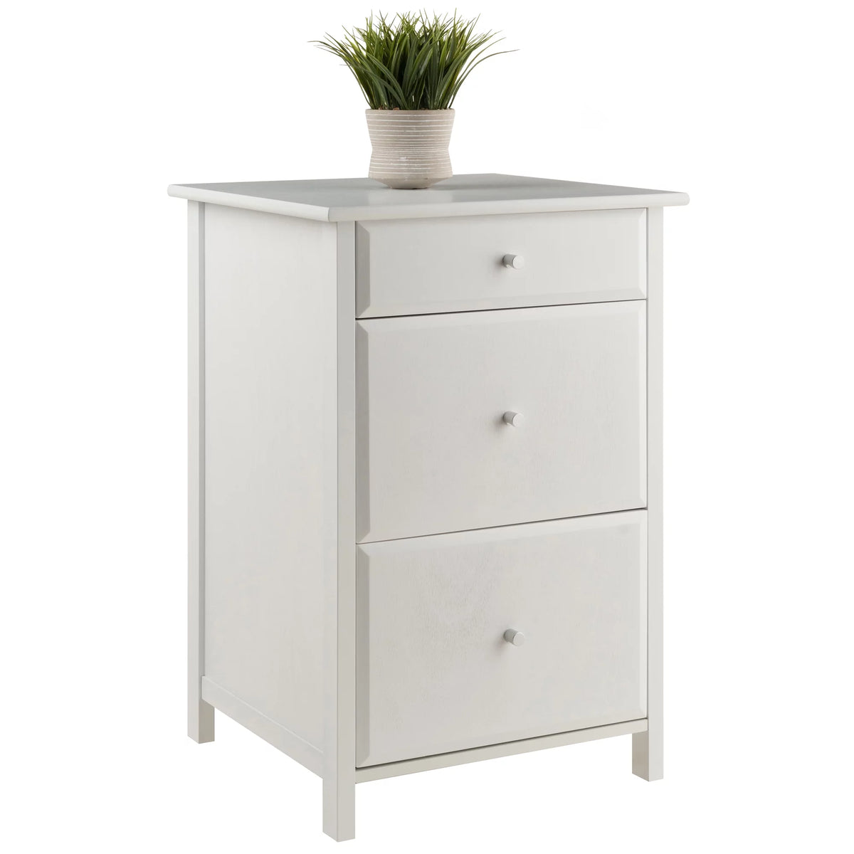 White Wood File Cabinet Z424