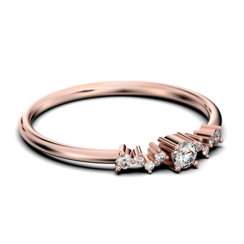 0.60 Carat Round Cut Diamond Moissanite Engagement Ring in 10k Solid Rose Gold J98673