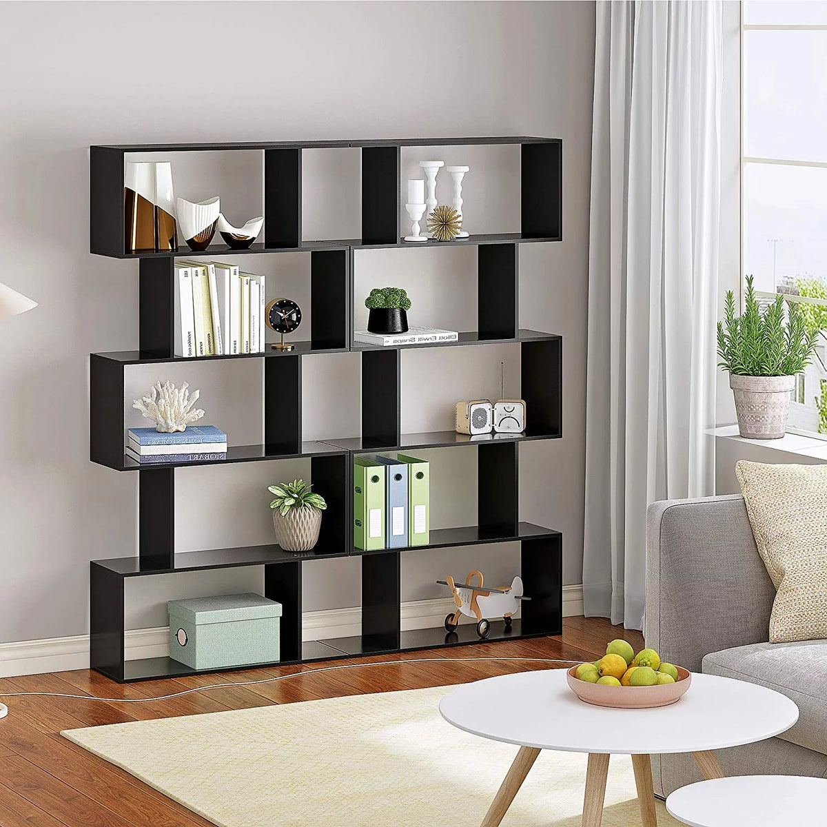 5-Tier Black Bookcase A8307