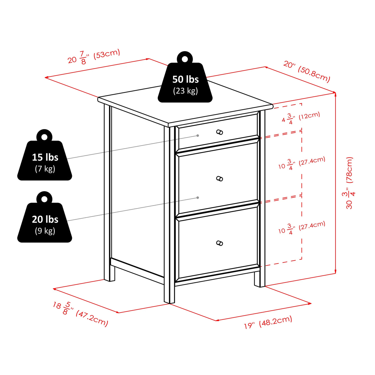 White Wood File Cabinet Z424