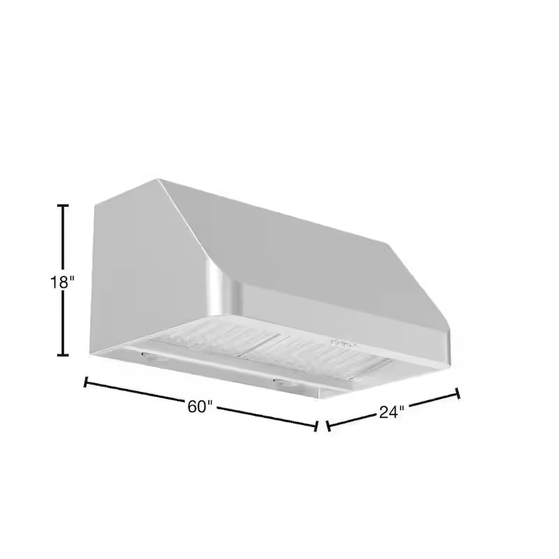 60 in. 1300 CFM Convertible Under Cabinet Range Hood in Stainless Steel W690