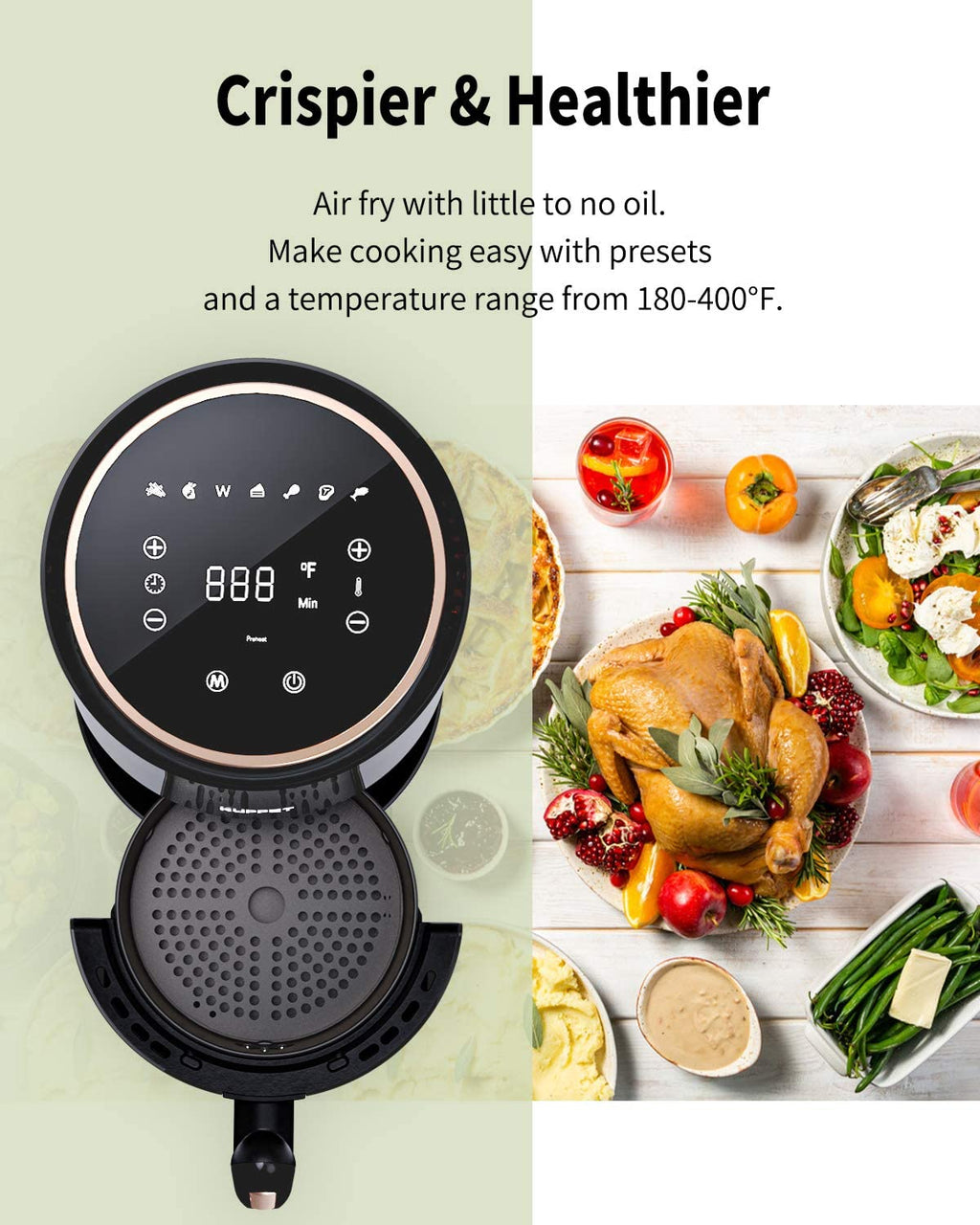 Black 1500W Electric Air Fryer D612575