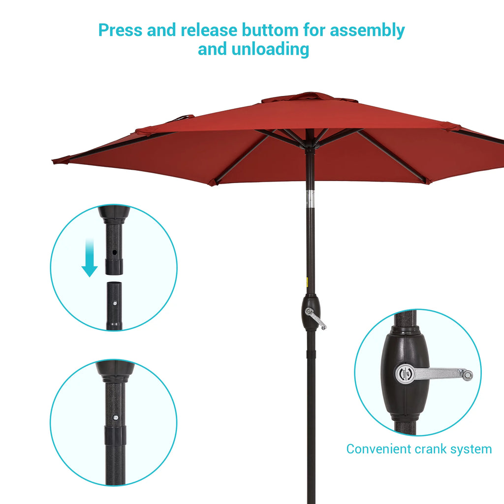7.5 FT Outdoor Patio Market Umbrella with Tilt Button W836369