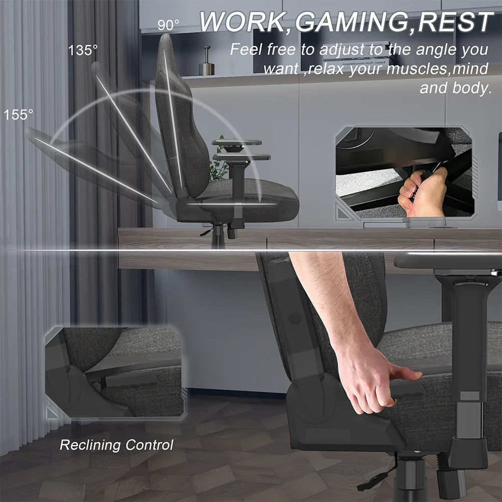 Black Ergonomic Gaming Chair with Lumbar Support X501798