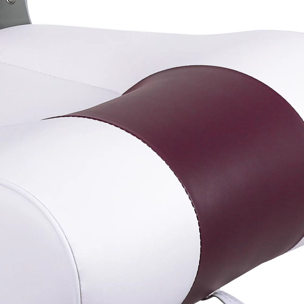 High back Folding Boat Seat, White/Burgundy/Navy, 2 seats Q638585