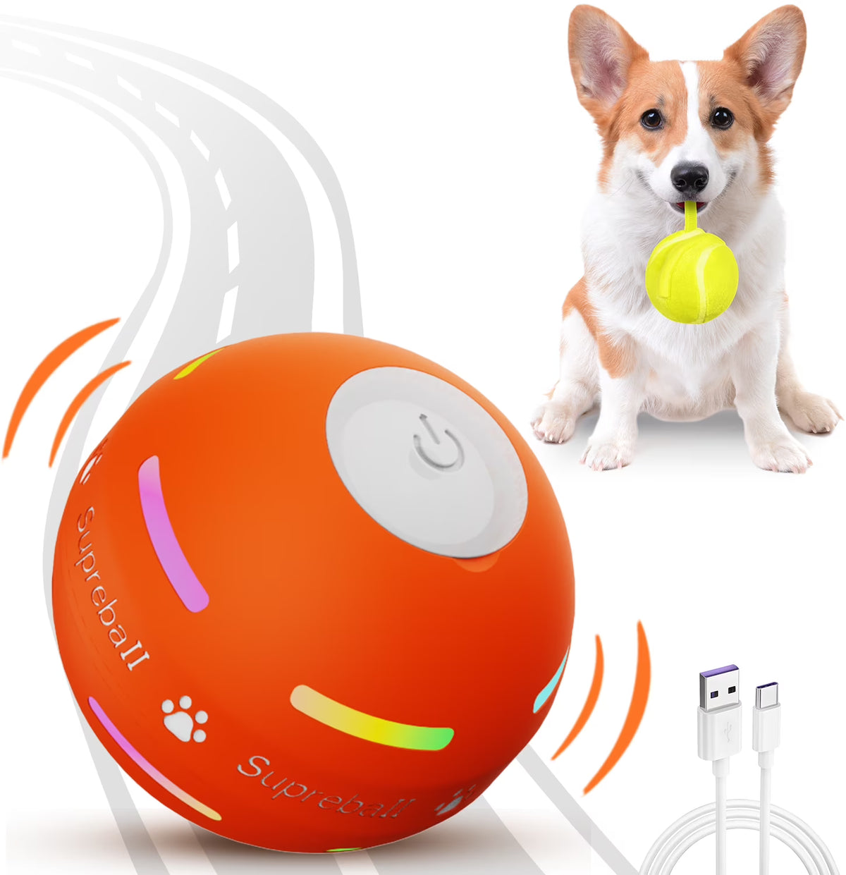 Interactive Dog Ball Toys, USB Rechargeable L54097