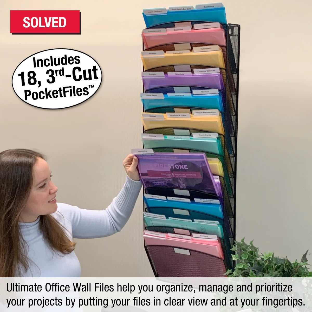 12 Tier Mesh Wall File Organizer Z21251
