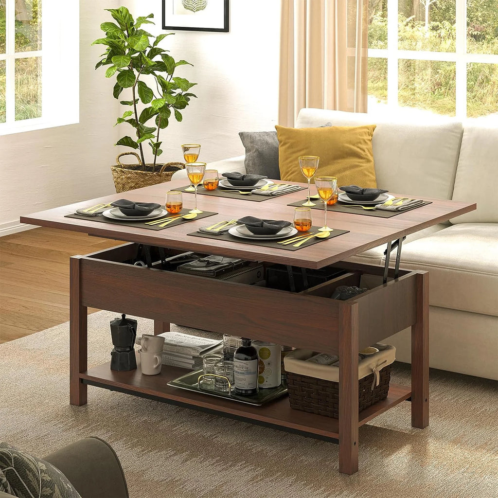 4-in-1 Lift Top Convertible Coffee Table with Storage B807