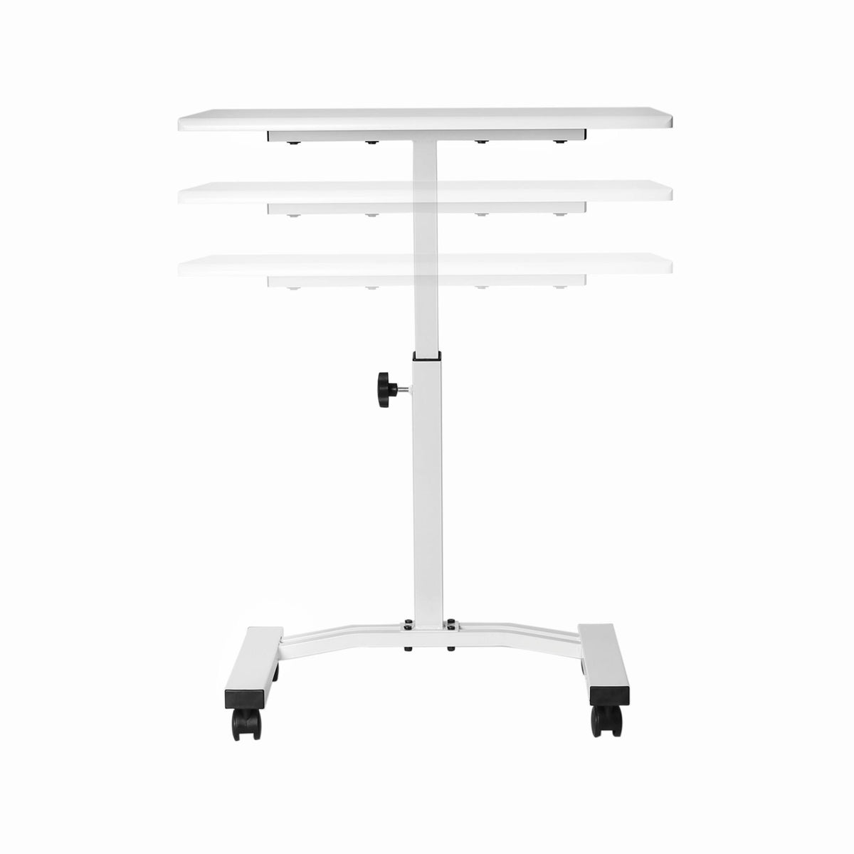 Mobile Height-Adjustable Laptop Desk Cart, White O3321