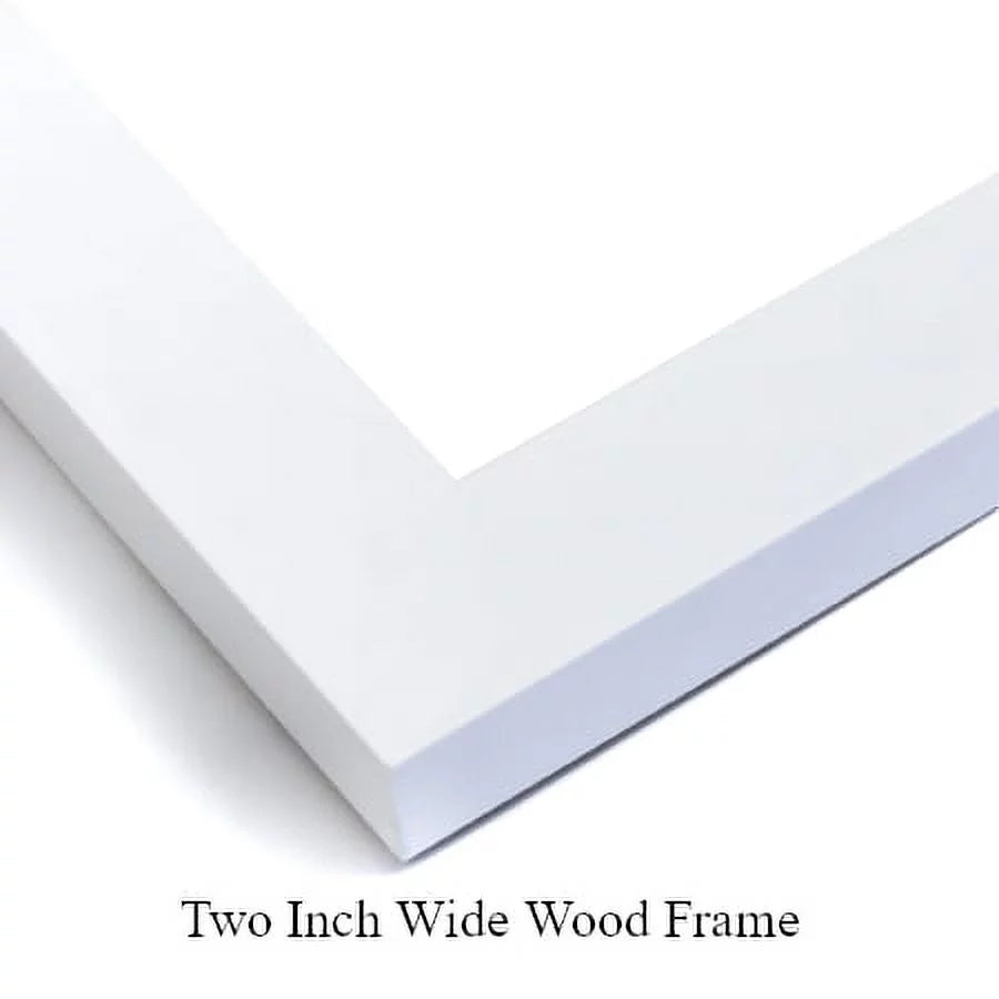 White Modern Wood Framed Art Print R3807