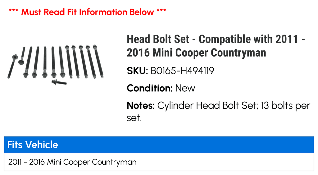 Head Bolt Set K56313