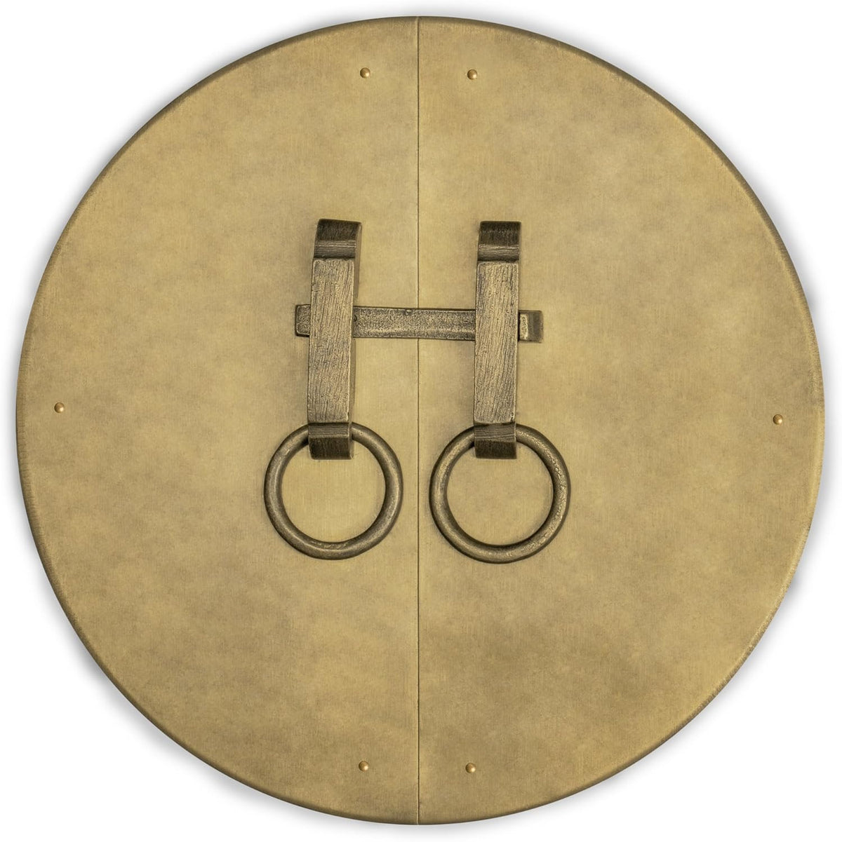 Brass Button and Zipper Cabinet Face Plate Backplate Hardware Set Pack of 2 O300