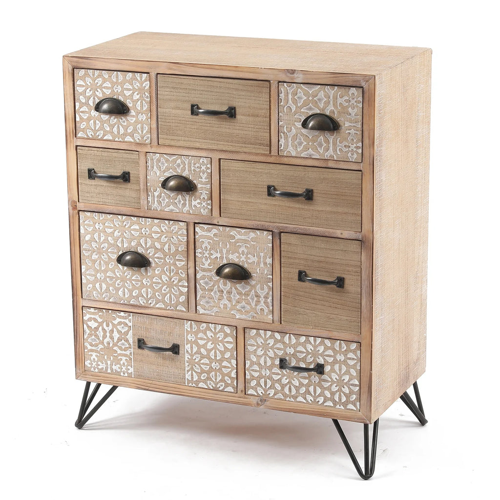 Natural Wood 11-Drawer Apothecary Chest W334696