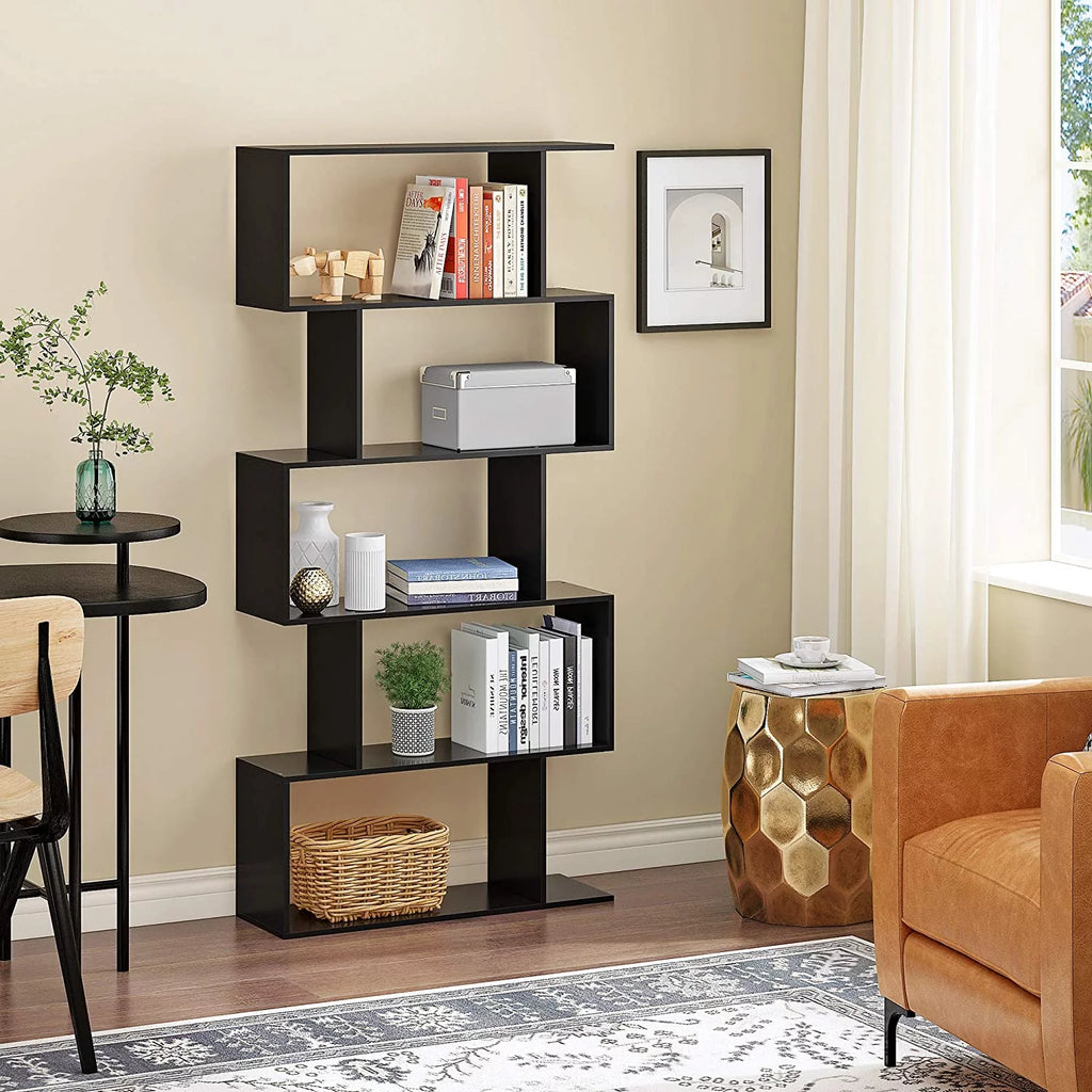 5-Tier Black Bookcase A8307