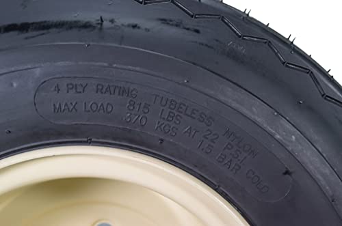 Set of 4 18x8.5-8 Beige Golf Cart Wheels and Tires Combo C432