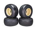 Set of 4 18x8.5-8 Beige Golf Cart Wheels and Tires Combo C432