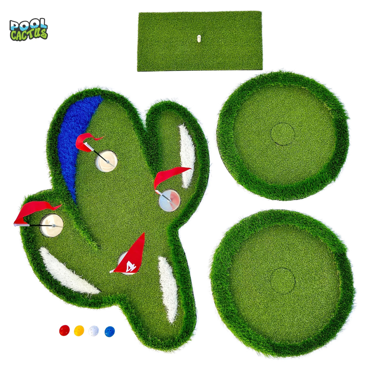 Floating Golf Green with 60 Multi Colored Floating Golf Balls E582991