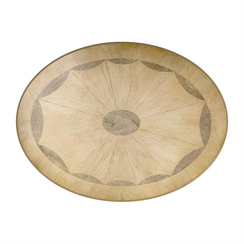 Oval Wood Accent Table in Antique Beige Set of 2 A395761
