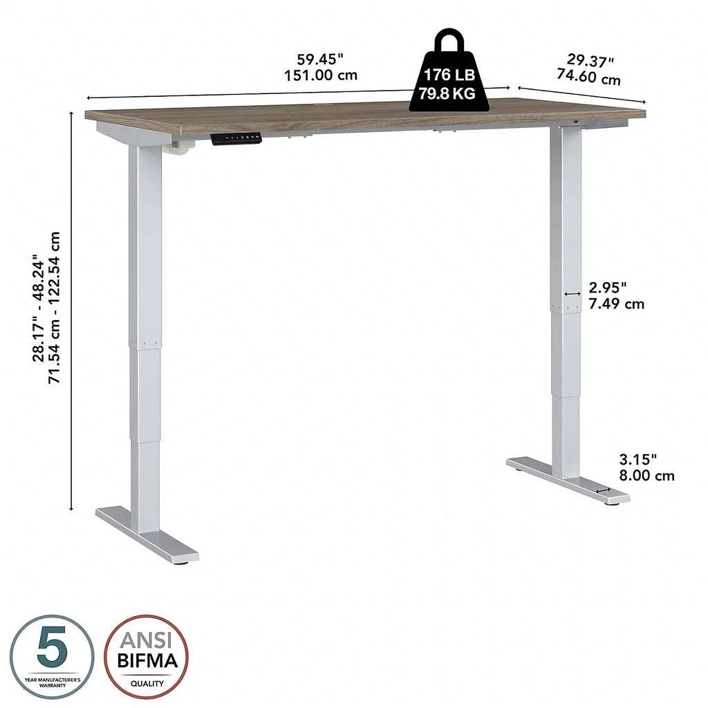 Adjustable Desk in Modern Hickory D487686